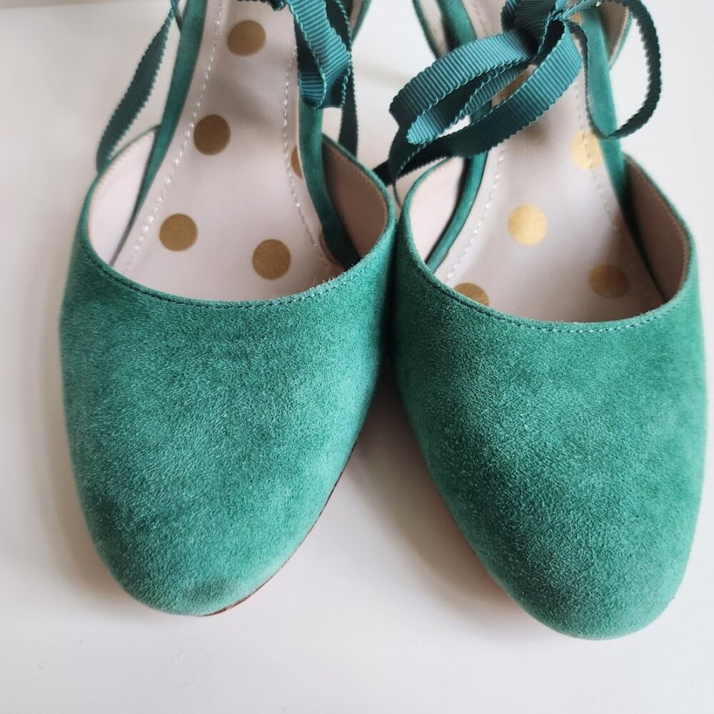 Boden Women's Jade Suede Leather Lavinia Ribbon Court Shoes Mid Heels Sz:37 - Picture 7 of 14